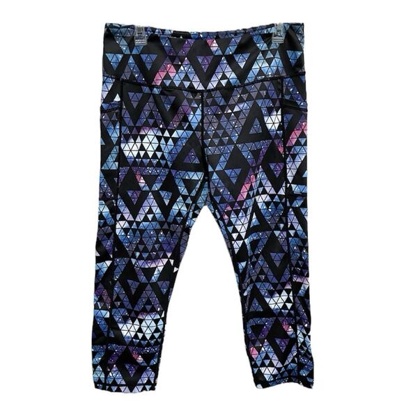 Constantly Varied Gear Stardust Galaxy Capri Leggings Size XL Pockets Squats CVG - Picture 1 of 4